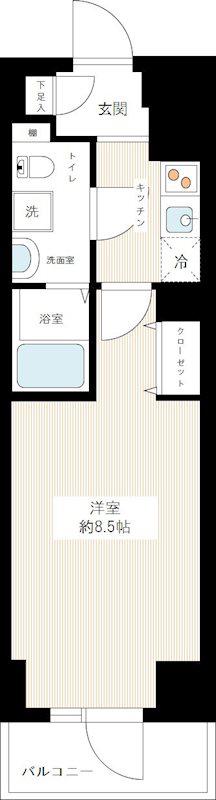 HYDURANTE(1K/1階)の間取り写真