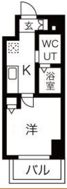 UーRO湊川公園前(1K/9階)の間取り写真