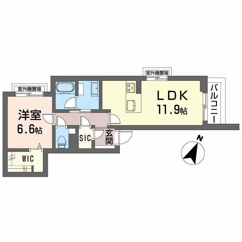 LE・ECRACIE(1LDK/3階)の間取り写真