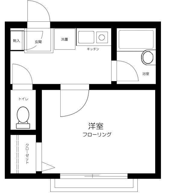 OZ弐番街(1K/1階)の間取り写真