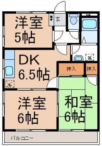 ルミエールコート(3DK/2階)の間取り写真