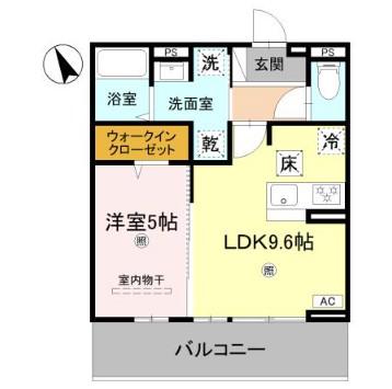 D-ROOM北条1丁目(1LDK/3階)の間取り写真