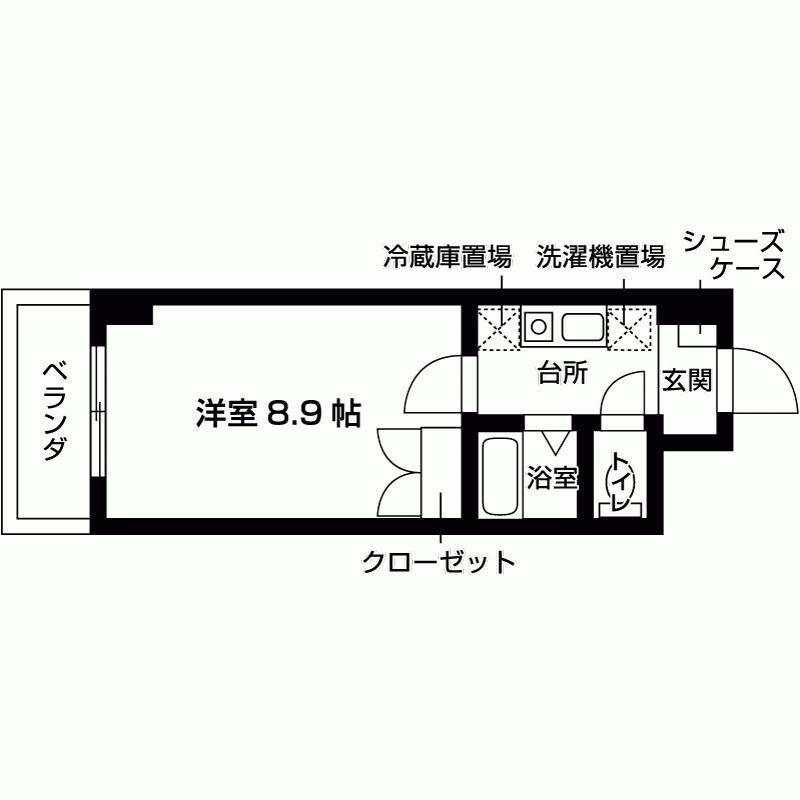 エル・セレーノ三田横山(1K/4階)の間取り写真