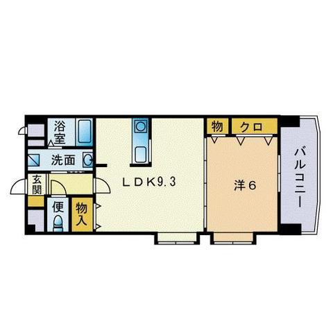 アドヴァン姪浜(1LDK/3階)の間取り写真