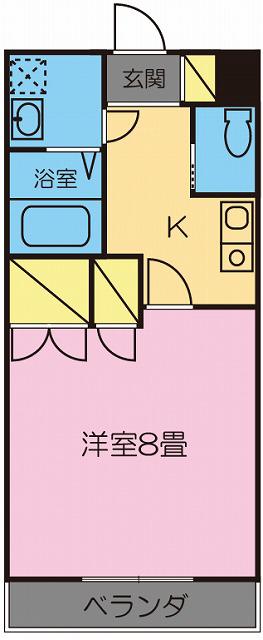 フォンテーヌマンションA(1K/3階)の間取り写真