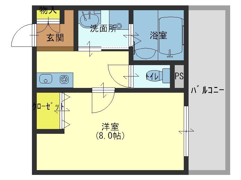 エミネンス東邦(1K/6階)の間取り写真