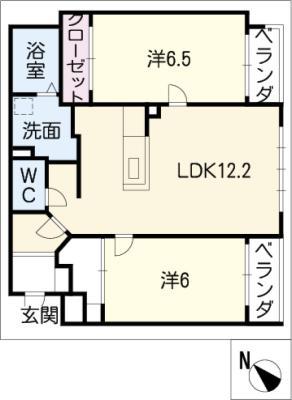 サリアージュ(2LDK/1階)の間取り写真