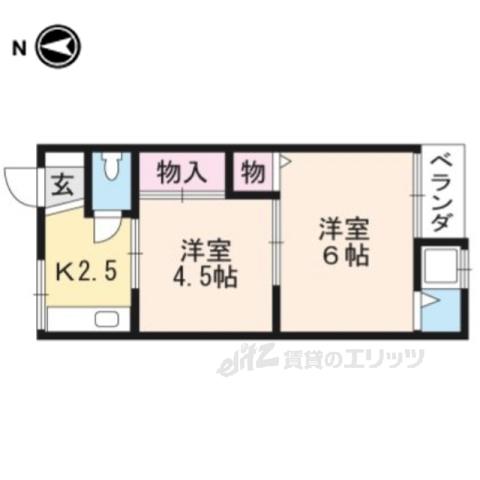 泉荘(2K/2階)の間取り写真