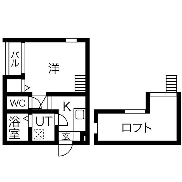エスポワール(1K/1階)の間取り写真