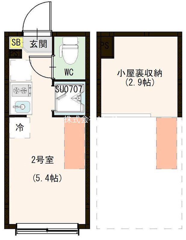 AISIO(ワンルーム/1階)の間取り写真