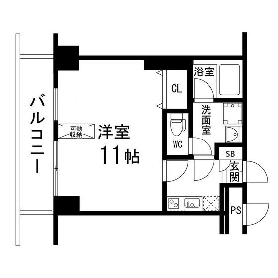 REPEAMENT勾当台(1K/7階)の間取り写真