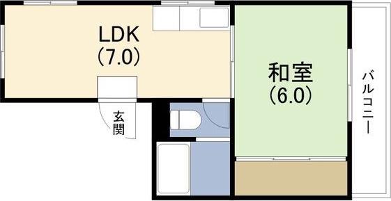 畑中ビル(1LDK/3階)の間取り写真