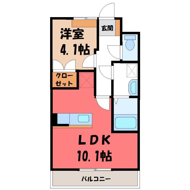 グランシャリオ(1LDK/2階)の間取り写真
