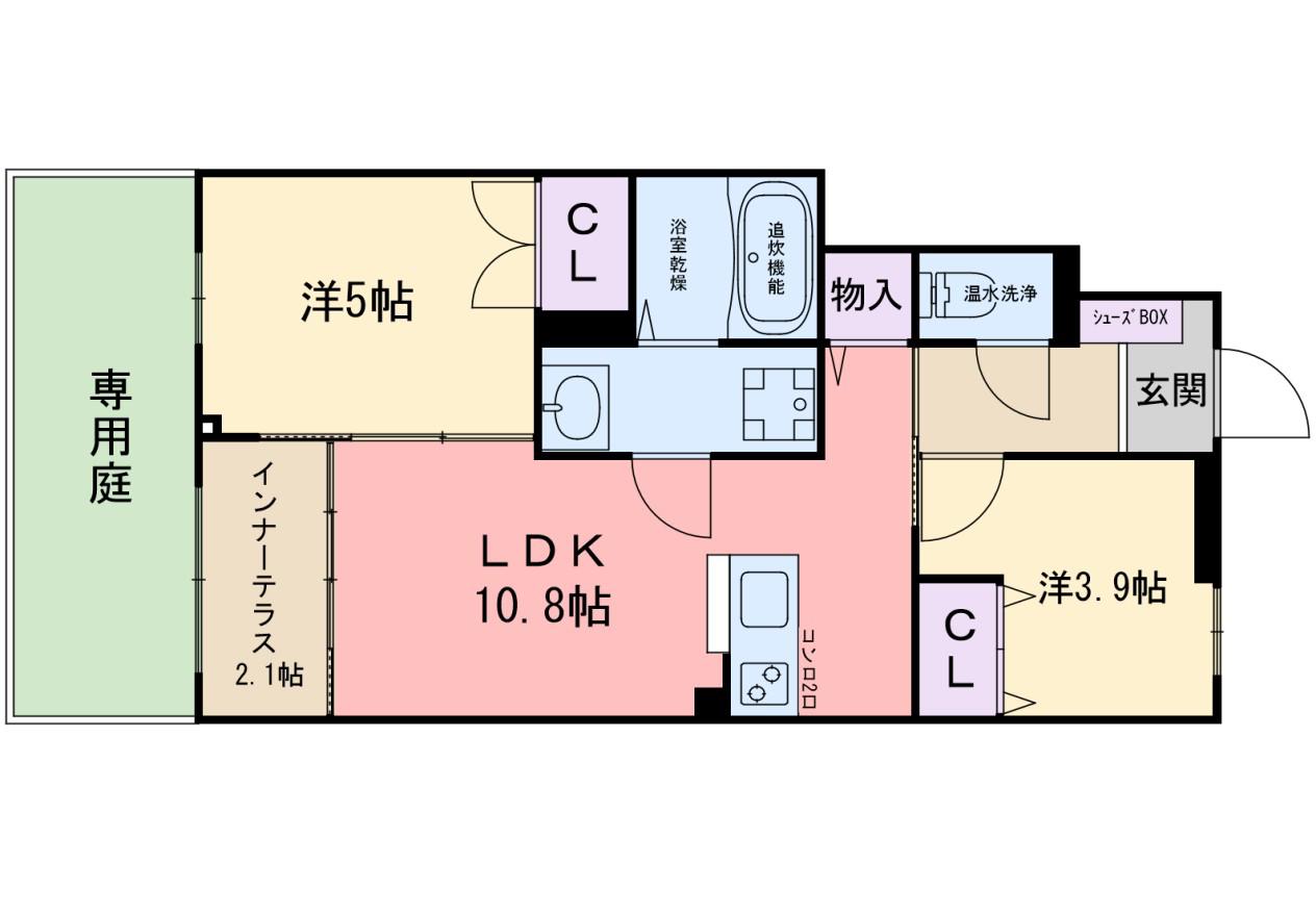 伊都ハイツ(2LDK/1階)の間取り写真