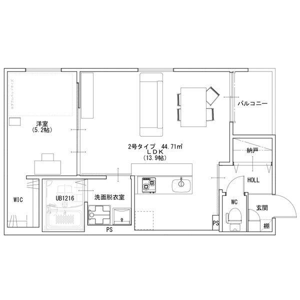 レガリストH.S(1LDK/1階)の間取り写真