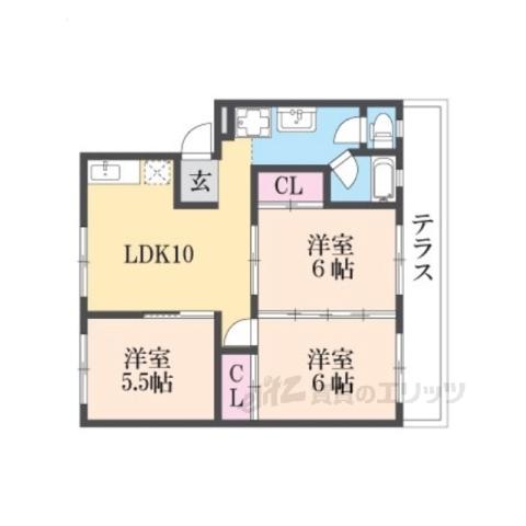 木の岡レジーナ(3LDK/2階)の間取り写真