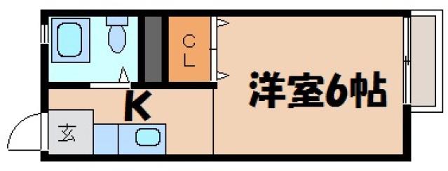 サンハイツ住田A(1K/1階)の間取り写真