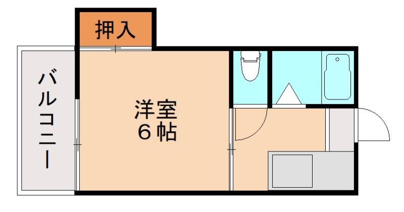 コーポフォンテーヌ(1K/1階)の間取り写真