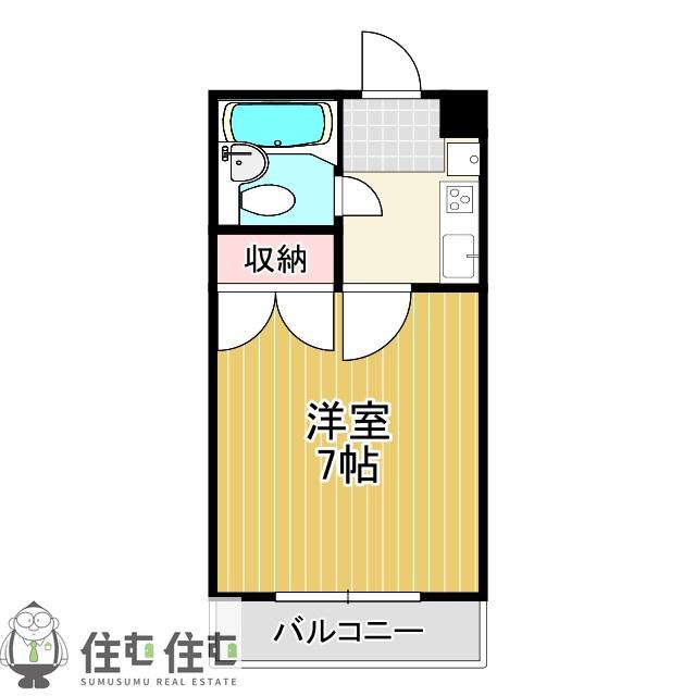 フェリシア上豊田(1K/3階)の間取り写真