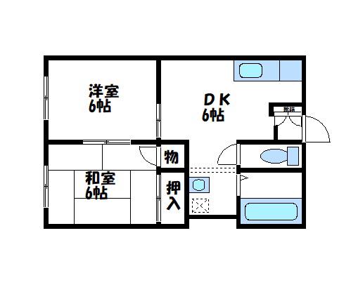 コーポレマーユ A(2DK/1階)の間取り写真