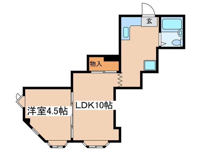 アミーハイム(1LDK/2階)の間取り写真