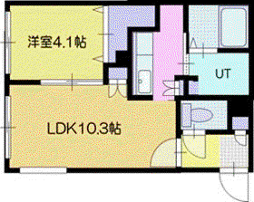 ヴェール・ヘルック(1LDK/3階)の間取り写真