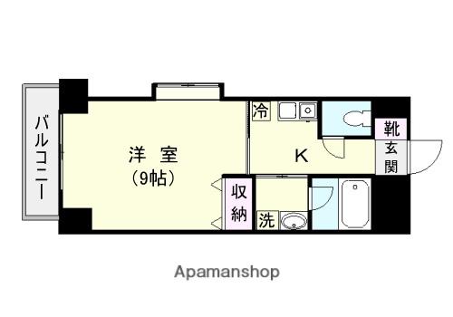 サンティア中央町(1K/7階)の間取り写真