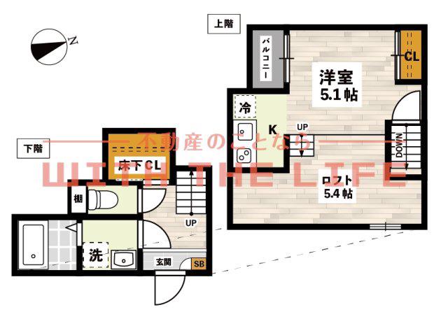 ADC久留米アウィル(1K/1階)の間取り写真
