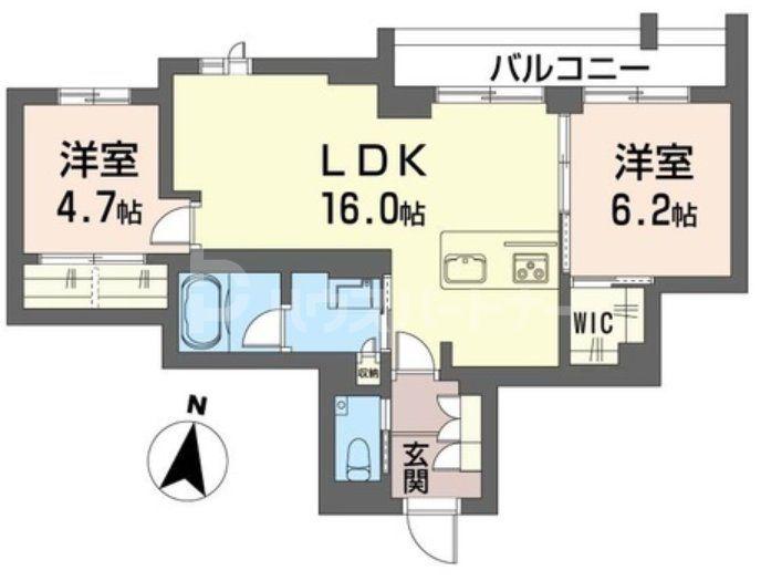 アリスティオ(2LDK/3階)の間取り写真