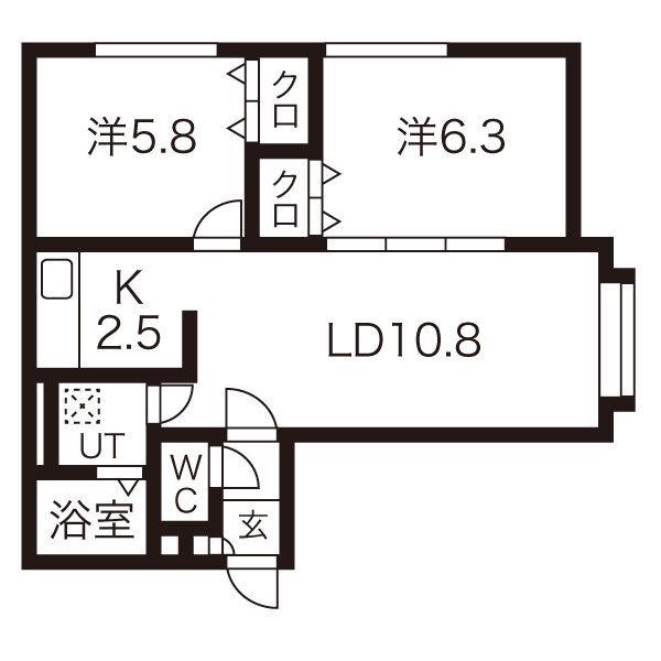 HOUSE OF MARQUIS VI(2LDK/2階)の間取り写真