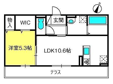 ルミエール(1LDK/3階)の間取り写真