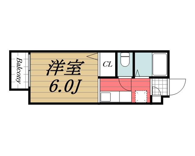 コアロード(ワンルーム/1階)の間取り写真