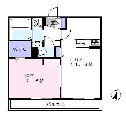 大勘ヒルズ(1LDK/2階)の間取り写真