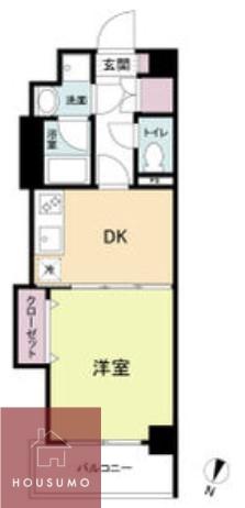 クリーデンス新大阪(1DK/5階)の間取り写真