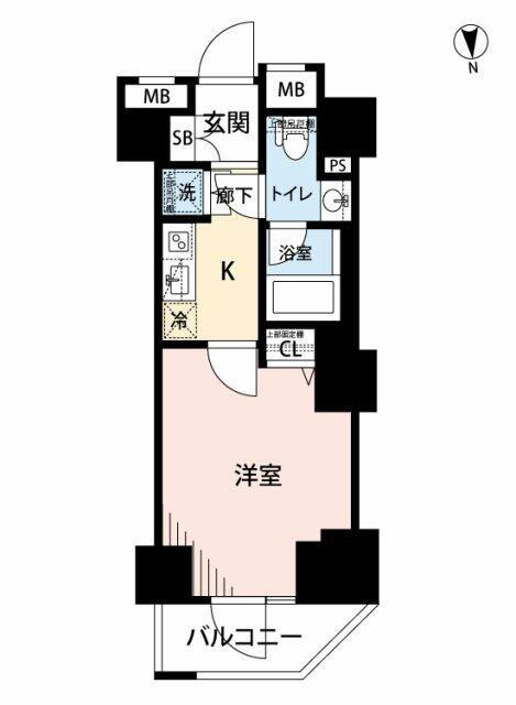 PREMIUM CUBE G 渋谷神南(1K/12階)の間取り写真