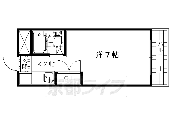 ZONE24(1K/1階)の間取り写真
