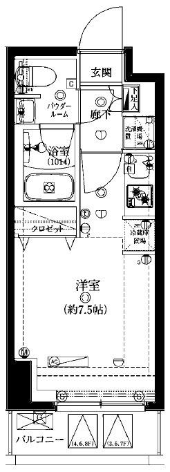 ARTESSMO GREAS(ワンルーム/4階)の間取り写真