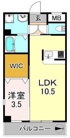PLEASANT(1LDK/3階)の間取り写真