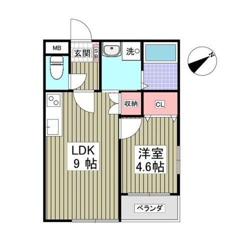 GARDEN MIYAKO II(1LDK/1階)の間取り写真