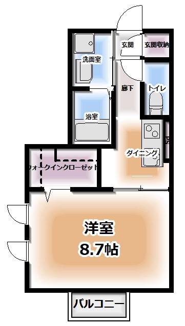 NEFUELT(1K/1階)の間取り写真