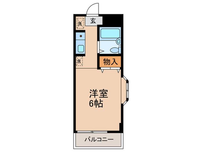 クレスト北町(ワンルーム/4階)の間取り写真