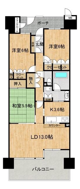アネージュ上水戸(3LDK/2階)の間取り写真