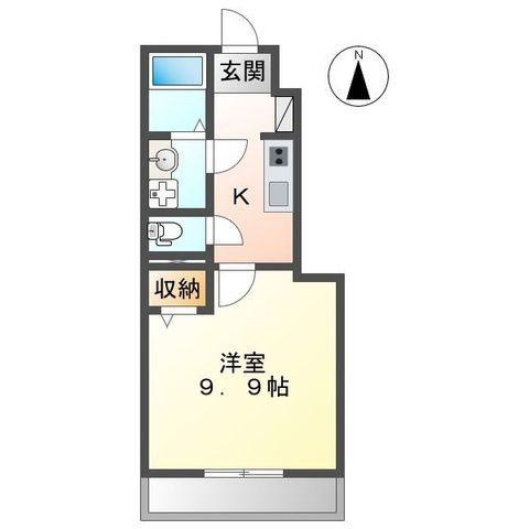 スターテラス古川(1K/1階)の間取り写真
