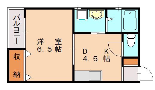 プルシア都府楼駅前(1DK/1階)の間取り写真