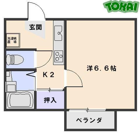 ドミナドール松阪(1K/1階)の間取り写真