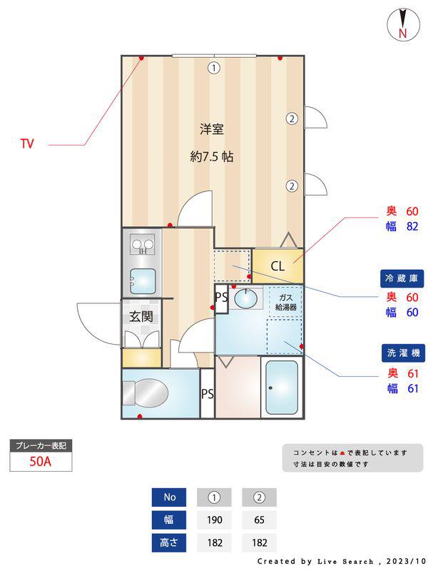 COCOCUBE東日暮里(1K/5階)の間取り写真