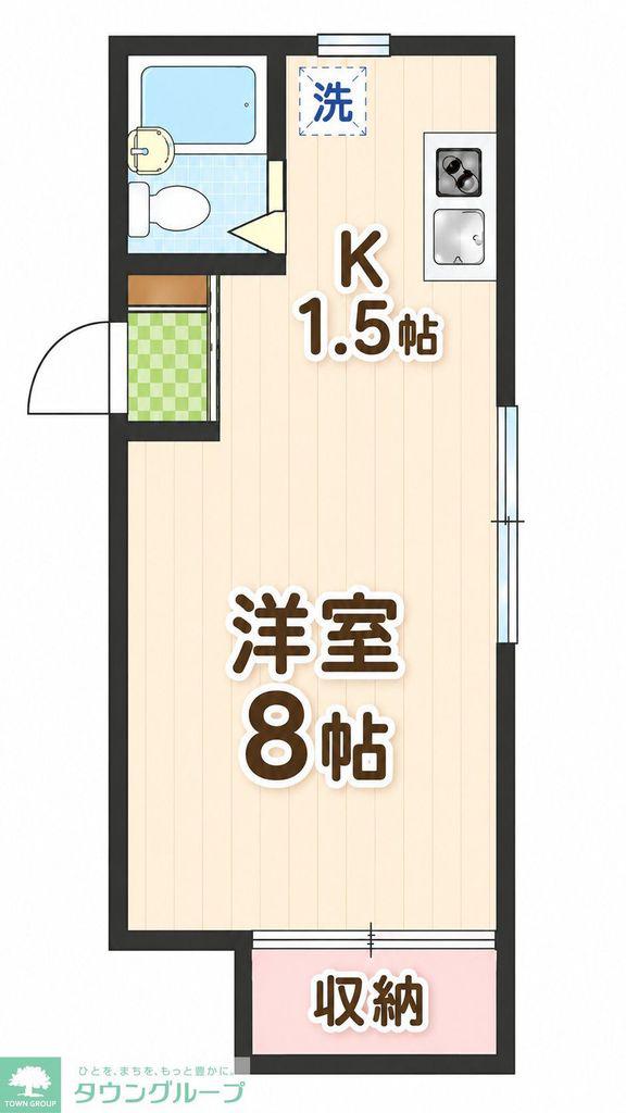 ヘーベル千歳台(ワンルーム/1階)の間取り写真