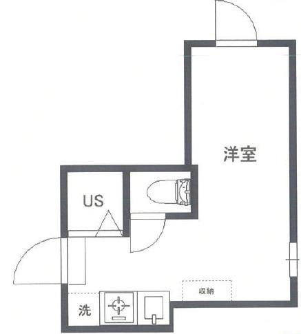 アークスハウス東新宿(ワンルーム/2階)の間取り写真