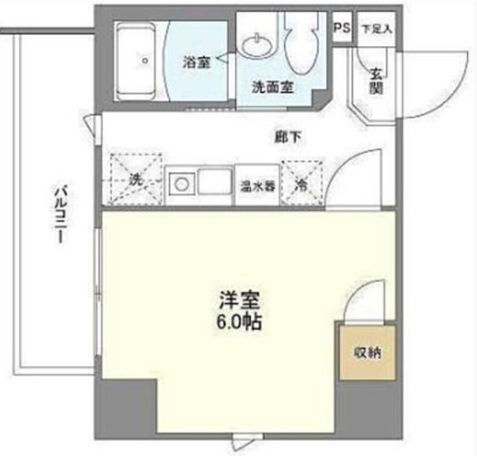 アクシーズグランデ浦和東仲町S(1K/4階)の間取り写真