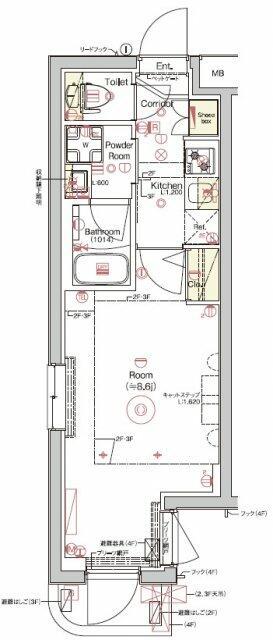 INUNEKO HILLS ROKUGODOTE(1K/3階)の間取り写真